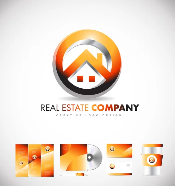 Real estate house logó ikonra design — Stock Vector