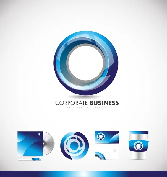 Diseño del icono del logotipo del negocio corporativo Circle — Vector de stock