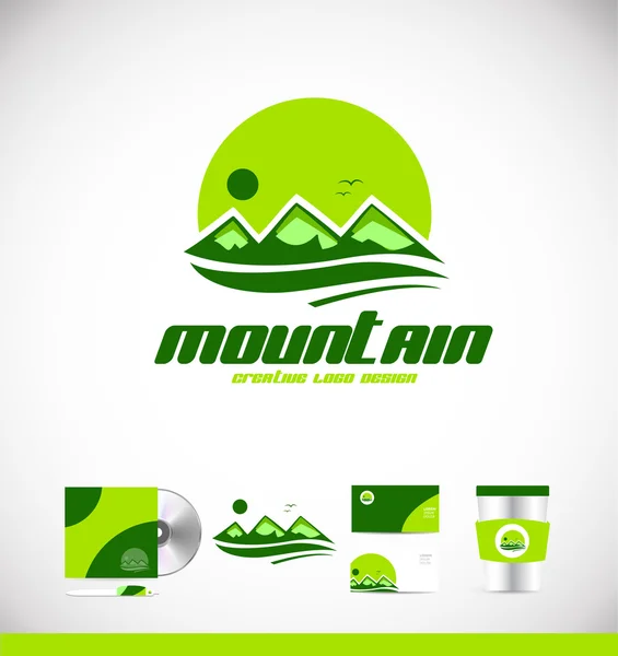Montagne pic logo icône design — Image vectorielle