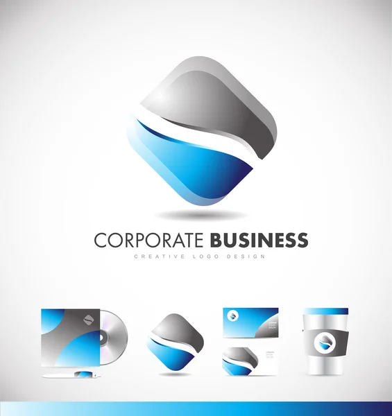 Negocios corporativos rombo logo icono diseño — Vector de stock