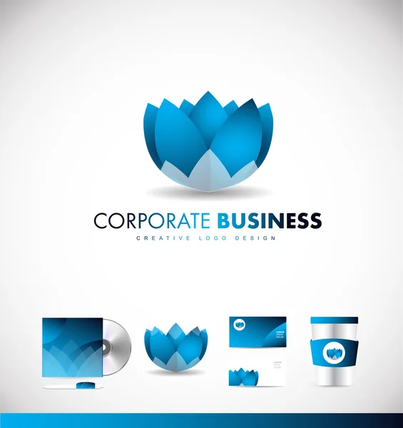 Corporate business lotus flower logo icon design — Stock Vector