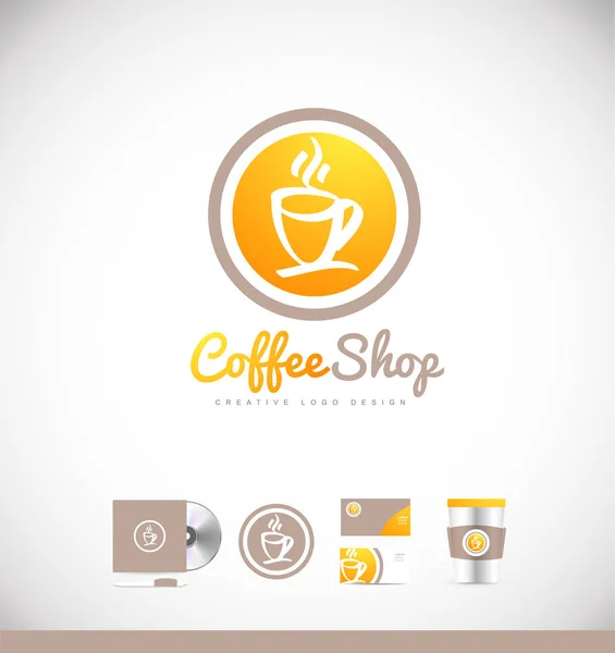 Šálek kávy logo ikonu odznak design — Stockový vektor