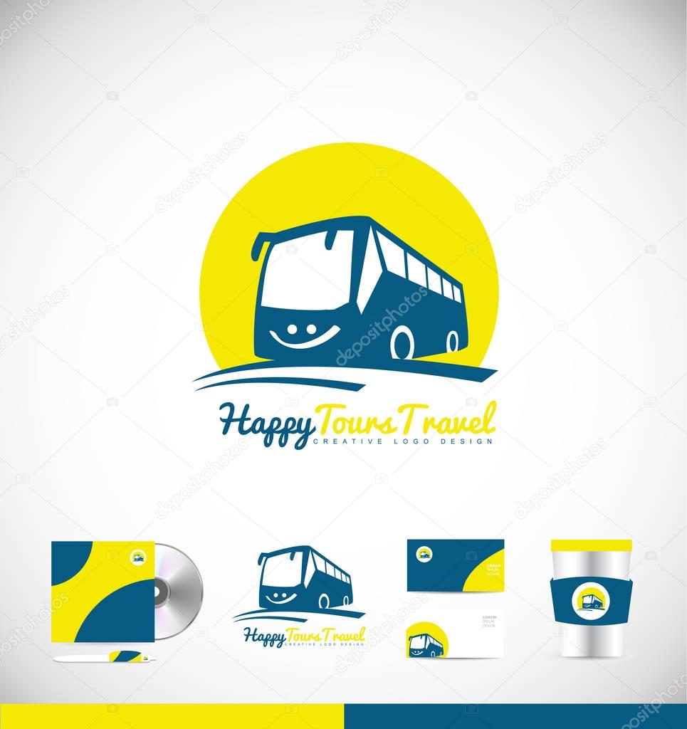 Bus travel travelling agency tourism vector logo icon sign design template corporate identity