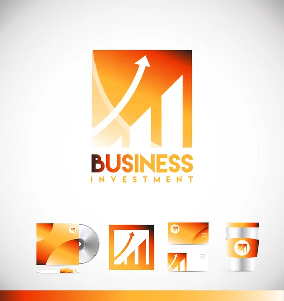 Design de ícone de logotipo de gráfico de investimento empresarial — Vetor de Stock