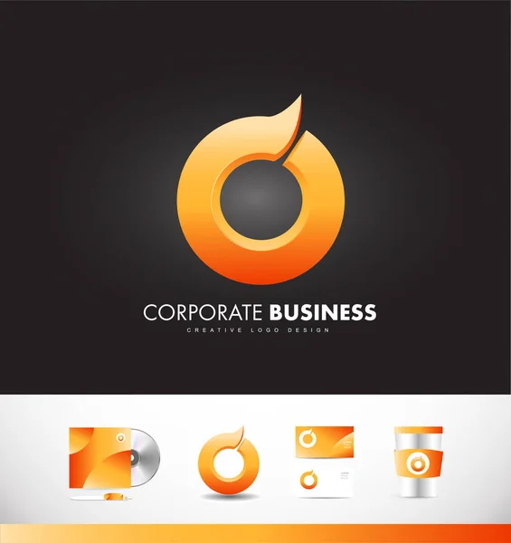 Firemní obchodní oranžový kruh loga ikony designu — Stockový vektor