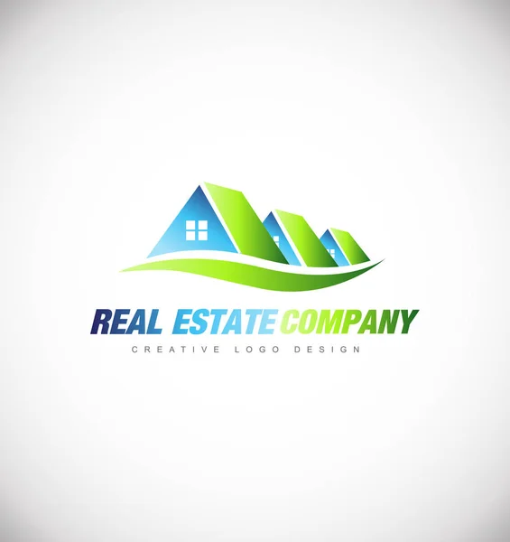 Real estate σπίτι εικονίδιο λογοτύπου — Διανυσματικό Αρχείο