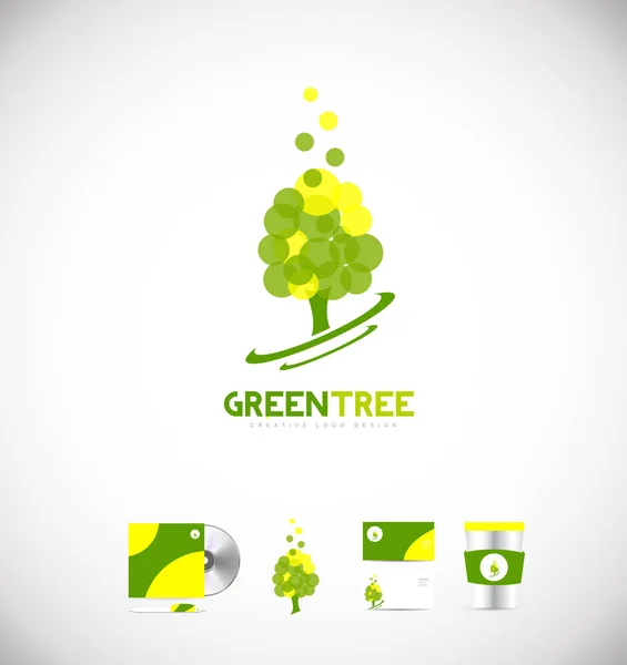 Green tree logo icon design — Stock Vector