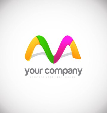 M harfi logo simgesi tasarımı