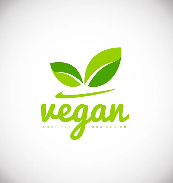 Diseño del icono del logotipo del producto vegano — Vector de stock
