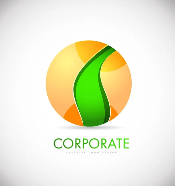 Esfera de negócios 3d logotipo corporativo ícone design — Vetor de Stock