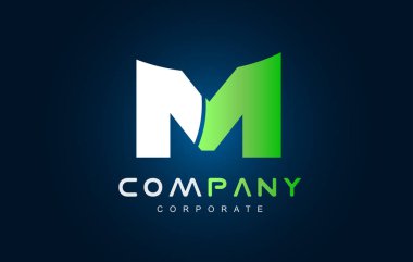 Alfabe harf M logosu simgesi tasarım