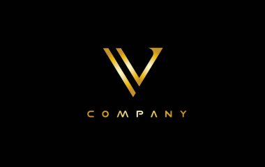 Alfabe harf V logo simge tasarım