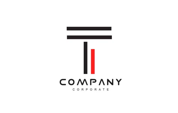 Alphabet lettre ligne t logo icône design — Image vectorielle