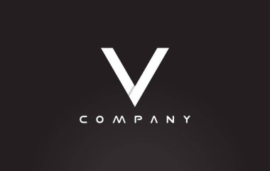 Alfabe harf V siyah beyaz logo simge tasarım