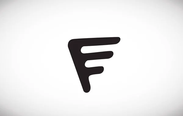 Alfabe harf F siyah logo simge tasarım — Stok Vektör