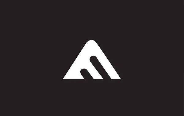 Lettre alphabet Un logo noir blanc icône design — Image vectorielle