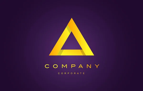 Alphabet letter A triangle logo icon design — Stock Vector