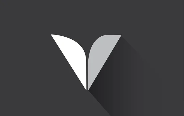 Alphabet bokstaven V lång skugga logo ikon design — Stock vektor