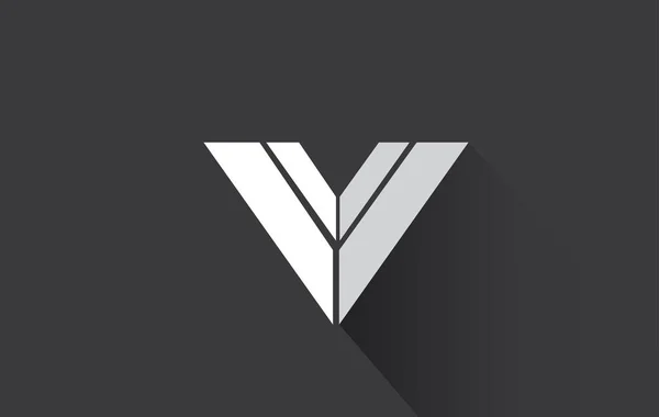 アルファベットの V の文字長い影ロゴデザインのアイコン — ストックベクタ
