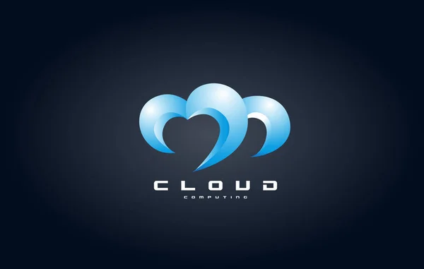 Cloud computing logo ikon design — Stock vektor