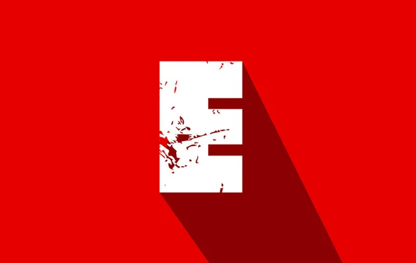Alphabet bokstaven E grunge röd logo ikon design — Stock vektor