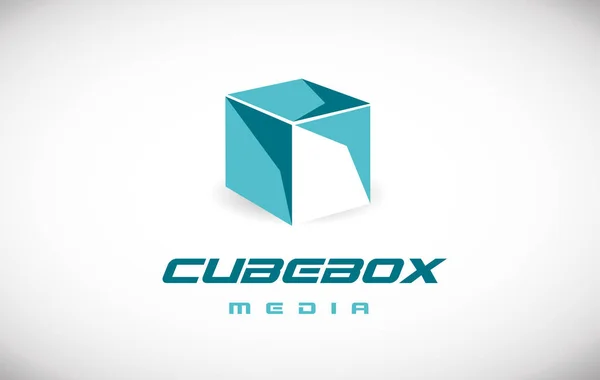 Corporate business cube 3d blu logo icona di design — Vettoriale Stock