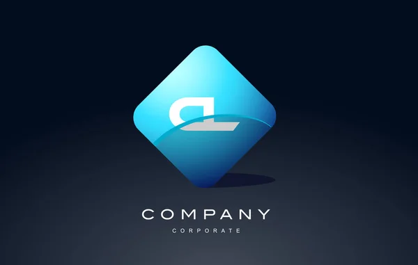 Cl alphabet blue hexagon letter logo vector icon design — Stock Vector