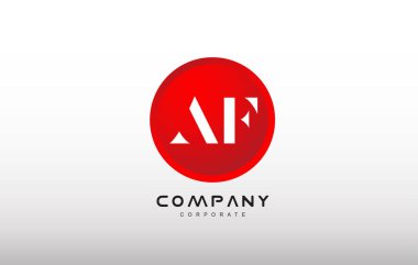 AF mektubu alfabe kırmızı daire nokta logo vektör tasarımı