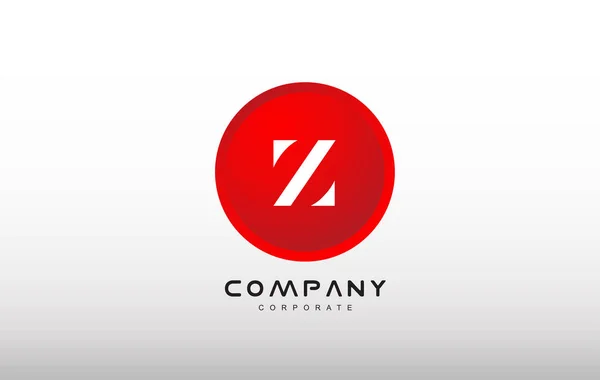 Z lettre alphabet cercle rouge point logo vectoriel design — Image vectorielle