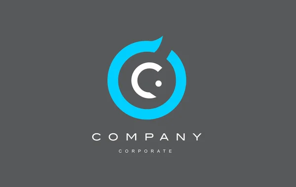 C letra alfabeto azul círculo logotipo vetor design —  Vetores de Stock