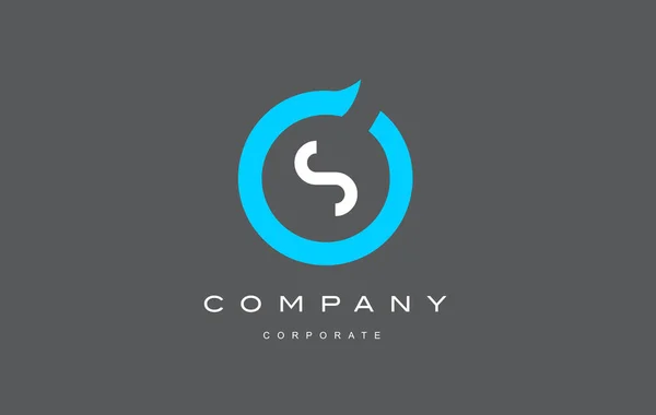 S brief alfabet blauw cirkel logo vector ontwerp — Stockvector