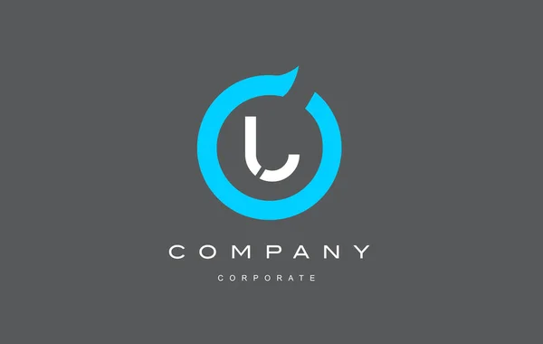 U letter alphabet blue circle logo vector design — Stock Vector