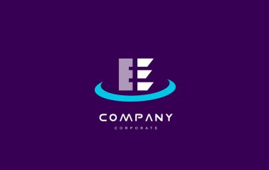 e şirket logosu mavi kırmızı mektup alfabe tasarım şablonu