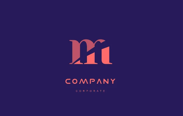 M företag liten bokstav logo ikon design — Stock vektor