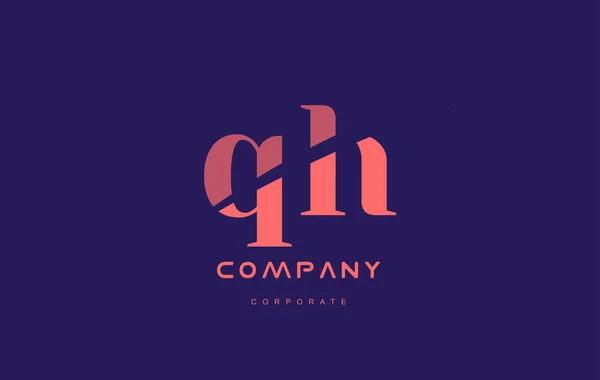 H g qh azienda piccola lettera logo icona design — Vettoriale Stock