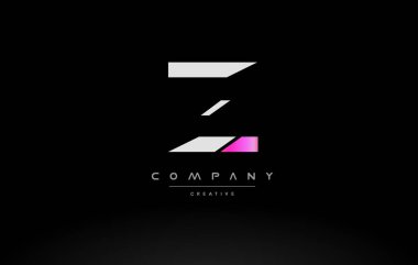 z pembe siyah beyaz yaratıcı modern mektup logo simge tasarım vecto