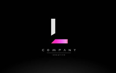 l pembe siyah beyaz yaratıcı modern mektup logo simge tasarım vecto