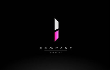 siyah beyaz yaratıcı modern mektup logo simge tasarım vecto pembe