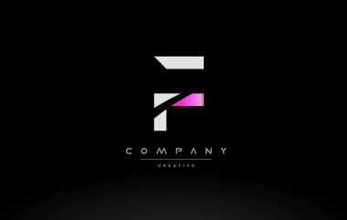 f pembe siyah beyaz yaratıcı modern mektup logo simge tasarım vecto