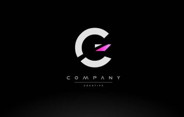 g pembe siyah beyaz yaratıcı modern mektup logo simge tasarım vecto