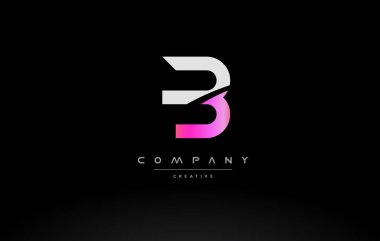 b pembe siyah beyaz yaratıcı modern mektup logo simge tasarım vecto