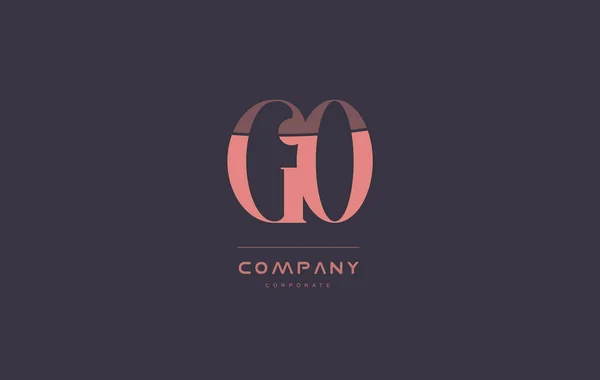 Go g o pink vintage retro letter company logo icon design — Stock Vector