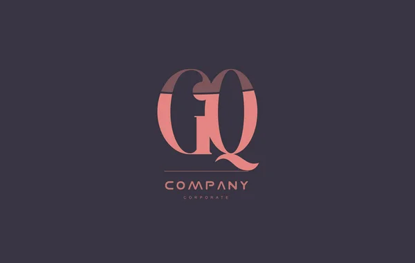 Λογότυπο εταιρείας του ροζ vintage ρετρό γράμμα q GQ g εικονίδιο σχεδιασμός — Διανυσματικό Αρχείο