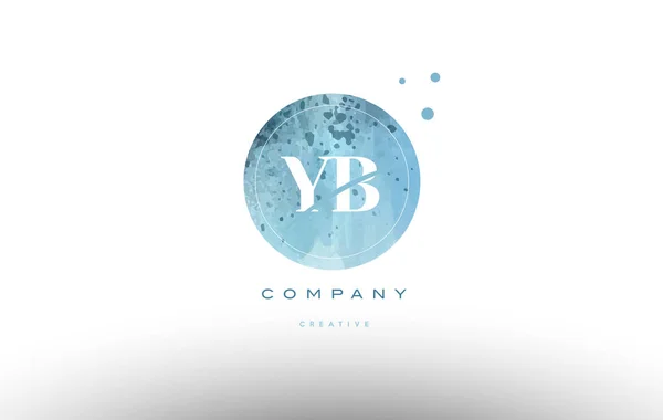 Yb y b  watercolor grunge vintage alphabet letter logo — Stock Vector