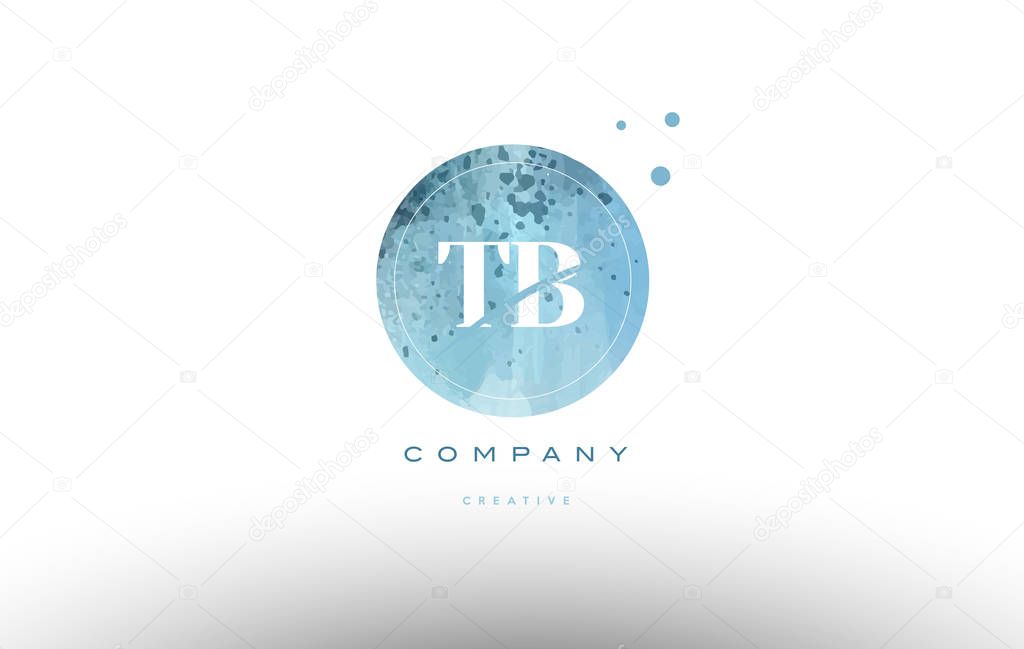 Tb t b  watercolor grunge vintage alphabet company letter combination logo circle design vector icon template