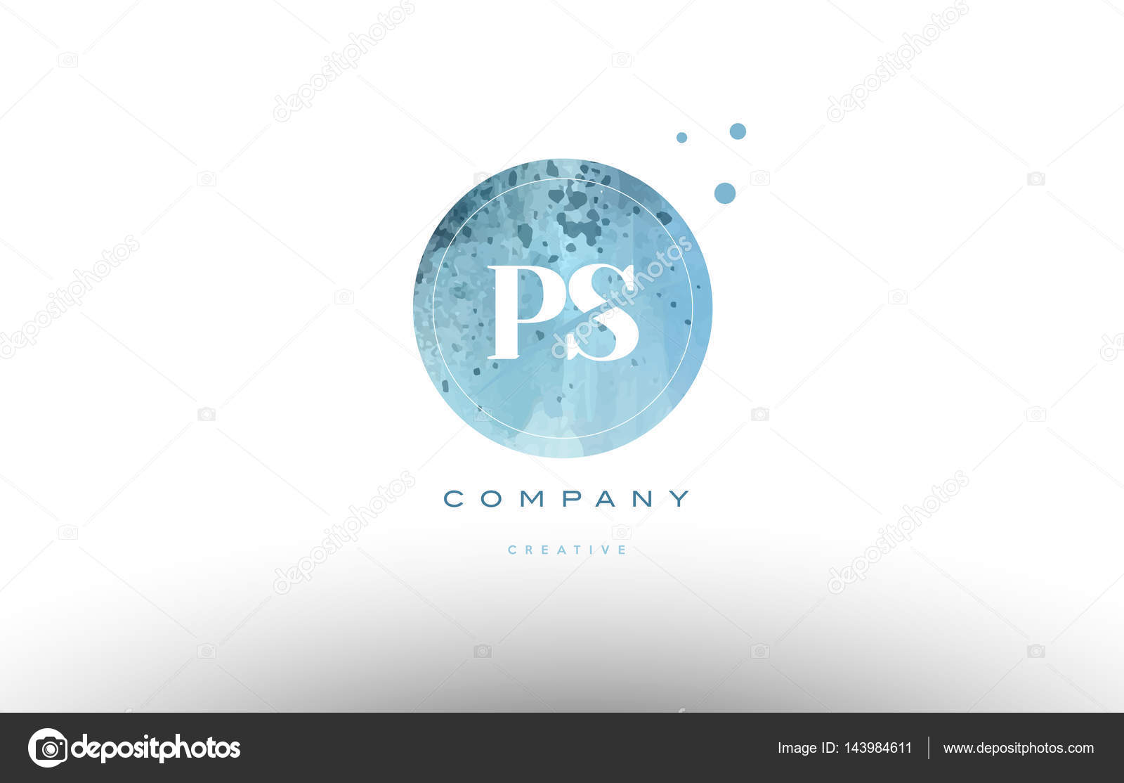 Ps P S Watercolor Grunge Vintage Alphabet Letter Logo — Stock