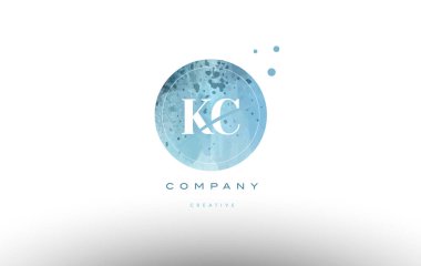 KC k c suluboya grunge vintage Alfabe harf logo