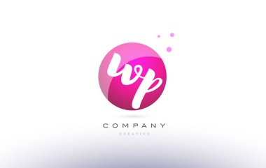 WP w p pembe 3d el Alfabe harf logo yazılı Küre