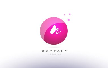 n küre pembe 3d el Alfabe harf logo yazılı