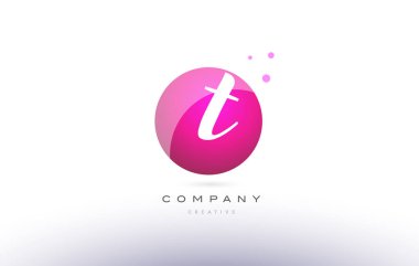 t küre pembe 3d el Alfabe harf logo yazılı